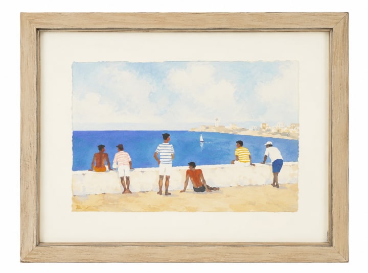 Watercolor Painting Peach Framed A: Size: 16.5X12 inch. Provenance: From West Chester PA collector. Preview Day: Preview open On Jun 13th Sat 10AM-4 PM, welcome. We can offer Affordable, Reliable packing and shipping to all over the wor
