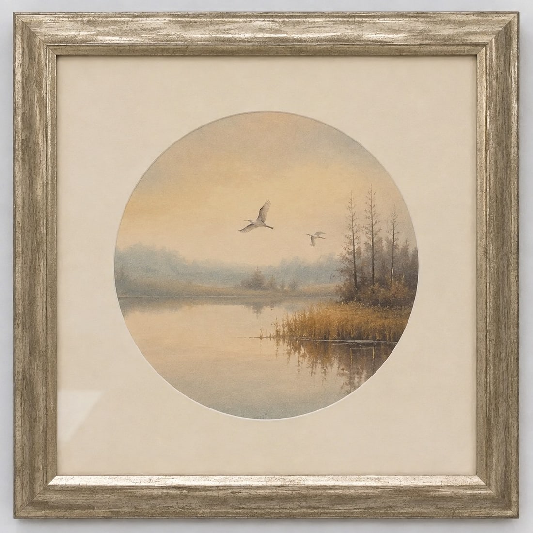 Watercolor on Paper Framed B: Size: Framed 12 inch. Provenance: From bear DE collector. Preview Day: Preview open On Sep 5th Sat 10AM-4 PM, welcome. We can offer Affordable, Reliable packing and shipping to all over the world for 