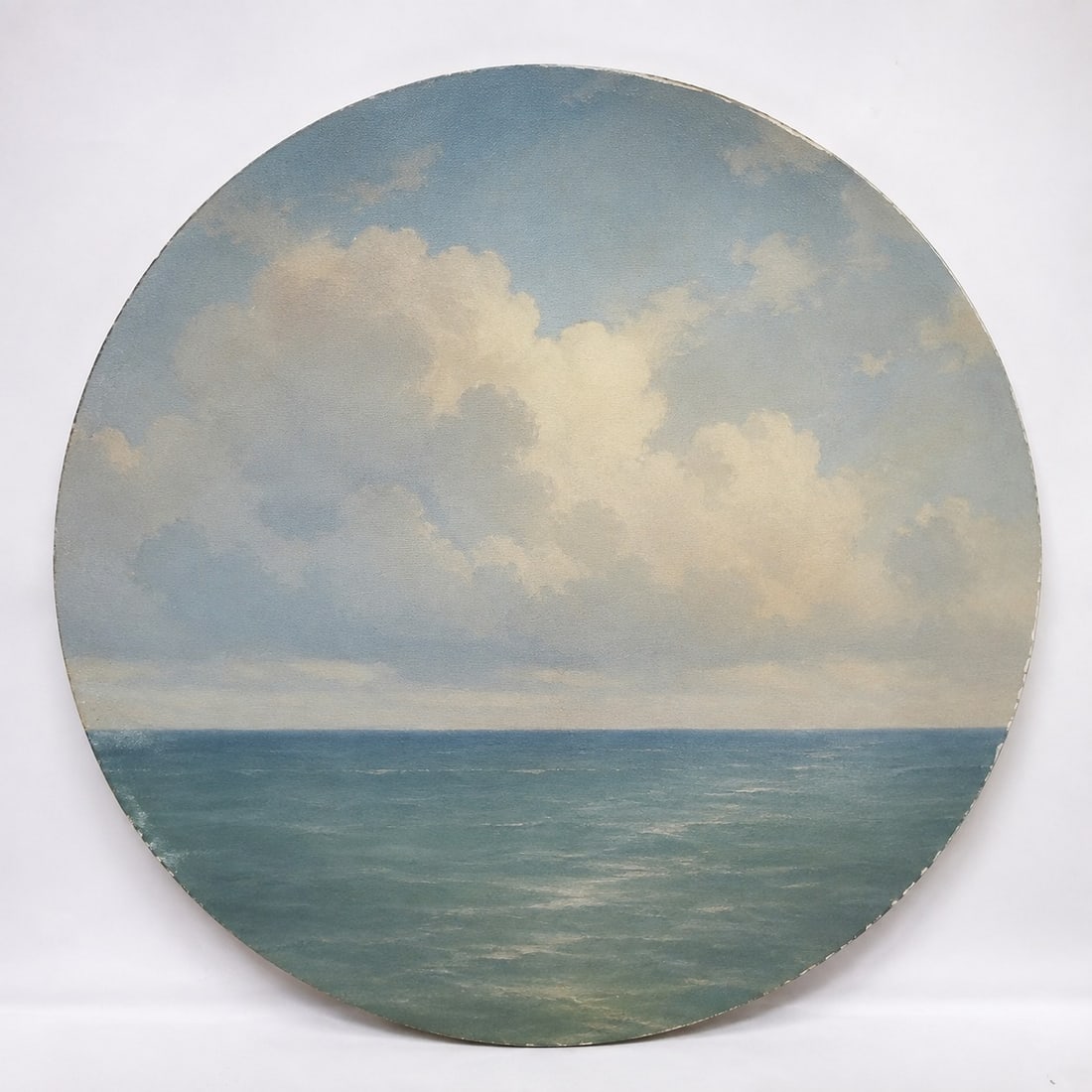 Circular Painting Oil on Canvas B: Size: Framed 12 inch. Provenance: From elkton MD collector. Preview Day: Preview open On Sep 5th Sat 10AM-4 PM, welcome. We can offer Affordable, Reliable packing and shipping to all over the world