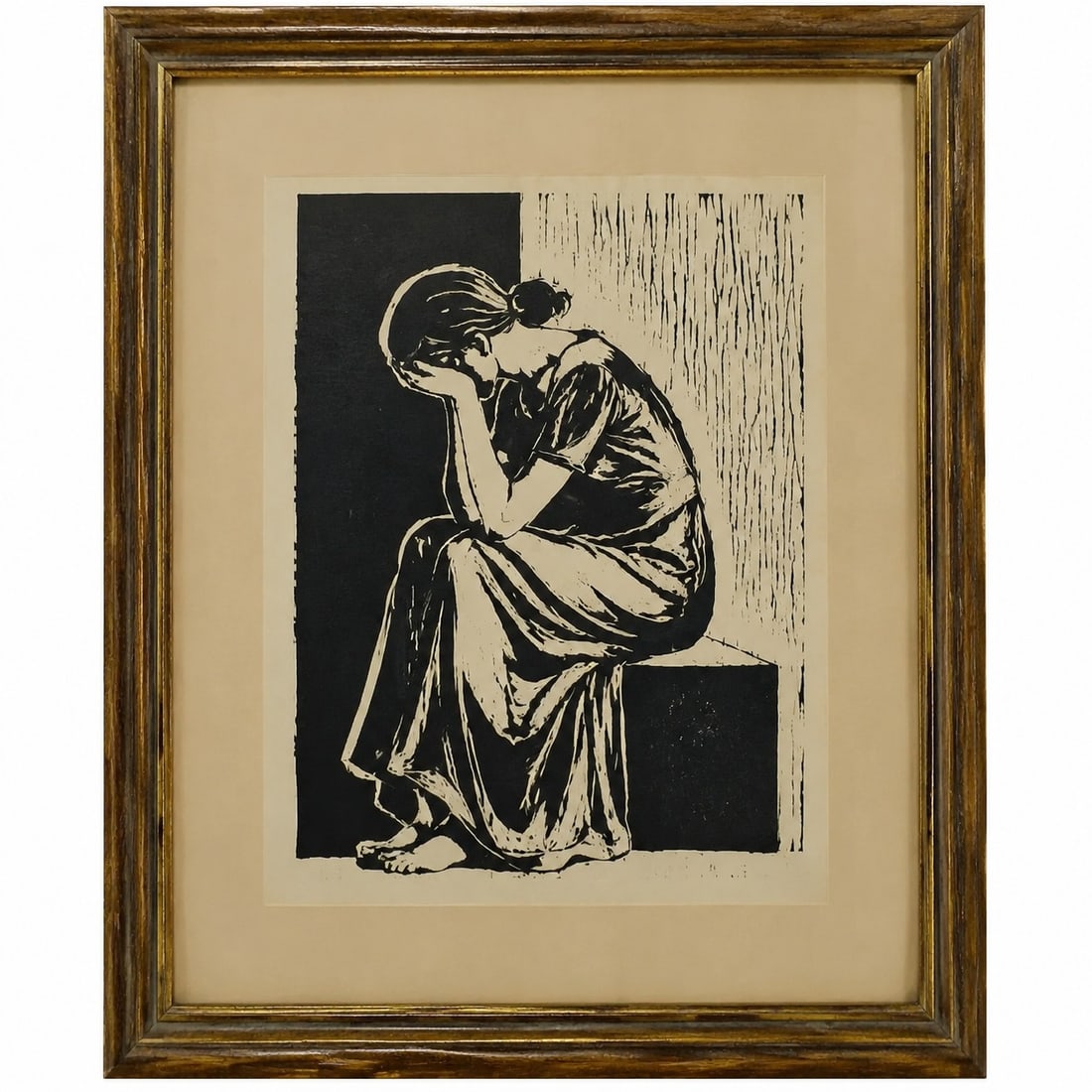 Numbered Woodblock Print: Size: Framed 23 x 20 inch. Provenance: From TOWSON MD collector. Preview Day: Preview open On Sep 5th Sat 10AM-4 PM, welcome. We can offer Affordable, Reliable packing and shipping to all over the wor