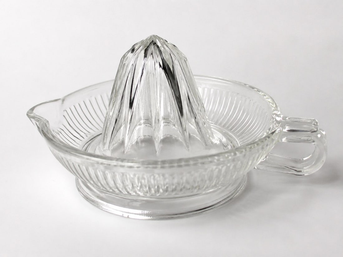 Vintage Glass Juicer: Size: 8.5 inch. Provenance: From edison NJ collector. Preview Day: Preview open On Sep 5th Sat 10AM-4 PM, welcome. We can offer Affordable, Reliable packing and shipping to all over the world for most