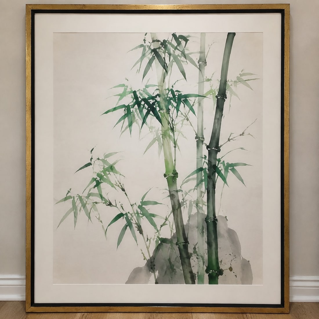 Vintage Japanese Painting bamboo On Silk: Size: 33x39 inch. Provenance: From malvern PA collector. Preview Day: Preview open On Sep 5th Sat 10AM-4 PM, welcome. We can offer Affordable, Reliable packing and shipping to all over the world for m