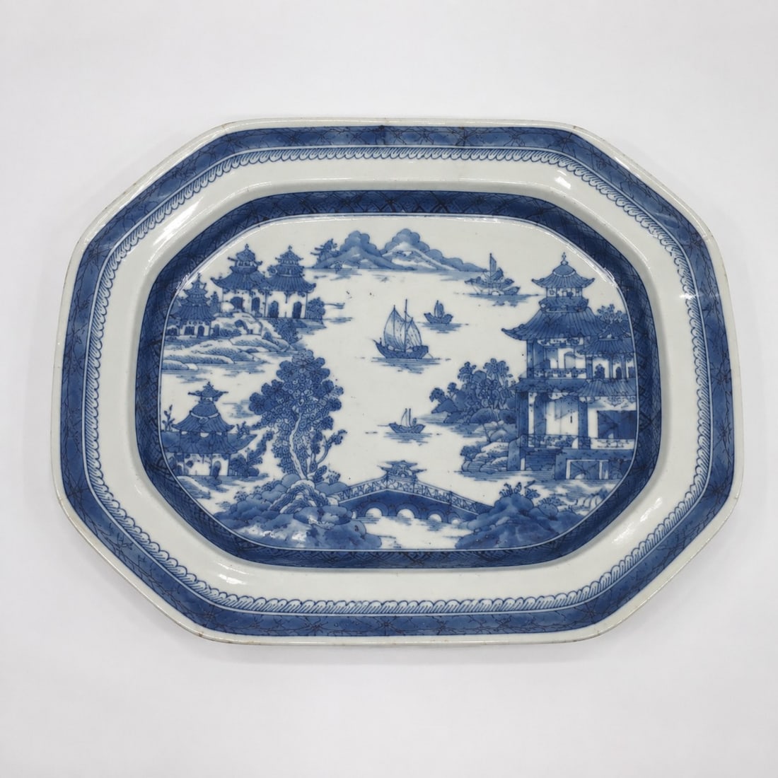Chinese Blue And White Porcelain Platter: Size: 13.5 x 10.5 inch. Provenance: From bear DE collector. Preview Day: Preview open On Sep 5th Sat 10AM-4 PM, welcome. We can offer Affordable, Reliable packing and shipping to all over the world fo