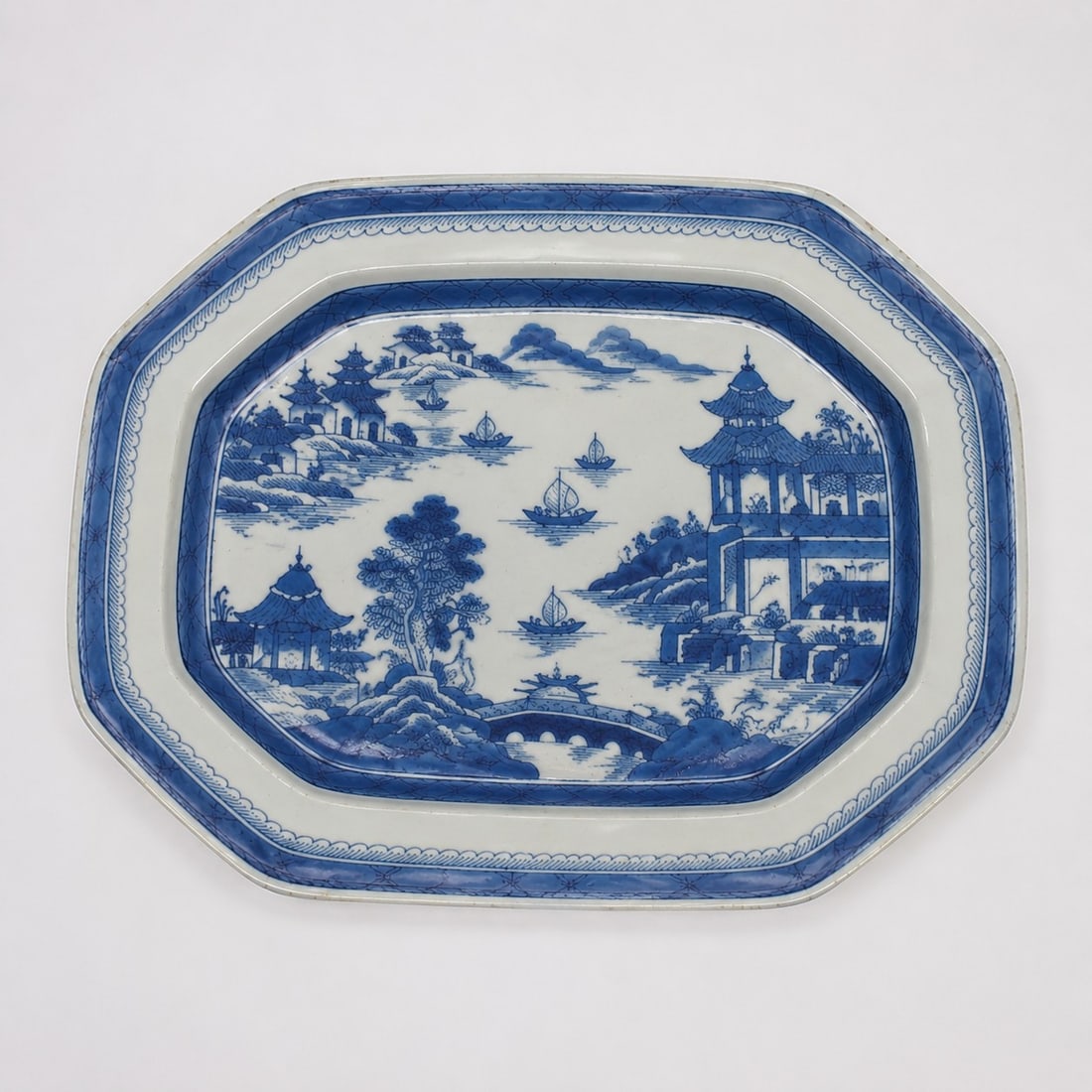 Chinese Blue And White landscape Porcelain Platter (1 of 1)