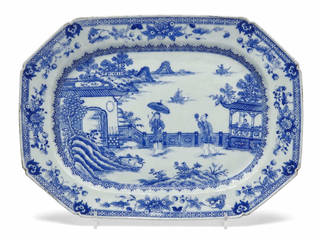 Chinese Canton Blue Export China Porcelain Plate (1 of 2)