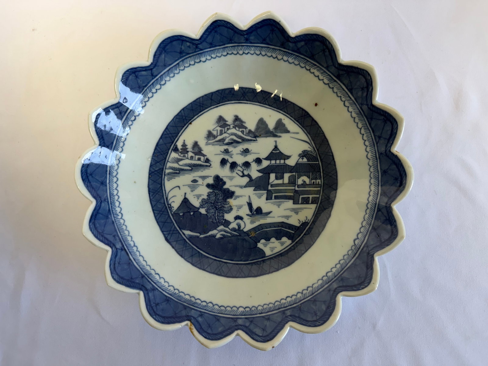 Chinese Blue And White landscape Porcelain bowl: Size: 9.5 inch. Provenance: From West Chester PA collector. Preview Day: Preview open On Sep 5th Sat 10AM-4 PM, welcome. We can offer Affordable, Reliable packing and shipping to all over the world fo
