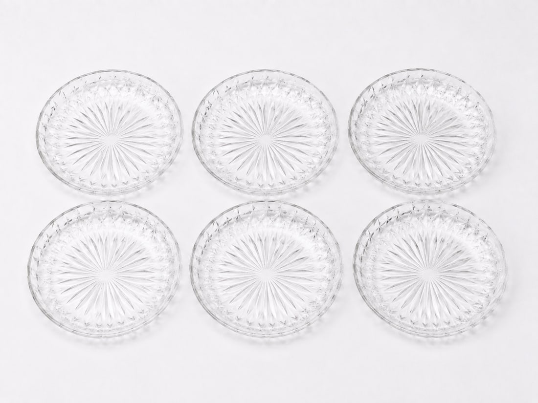 Set Of 6 Glass Plates: Size: 7 inch. Provenance: From West Chester PA collector. Preview Day: Preview open On Sep 5th Sat 10AM-4 PM, welcome. We can offer Affordable, Reliable packing and shipping to all over the world for 