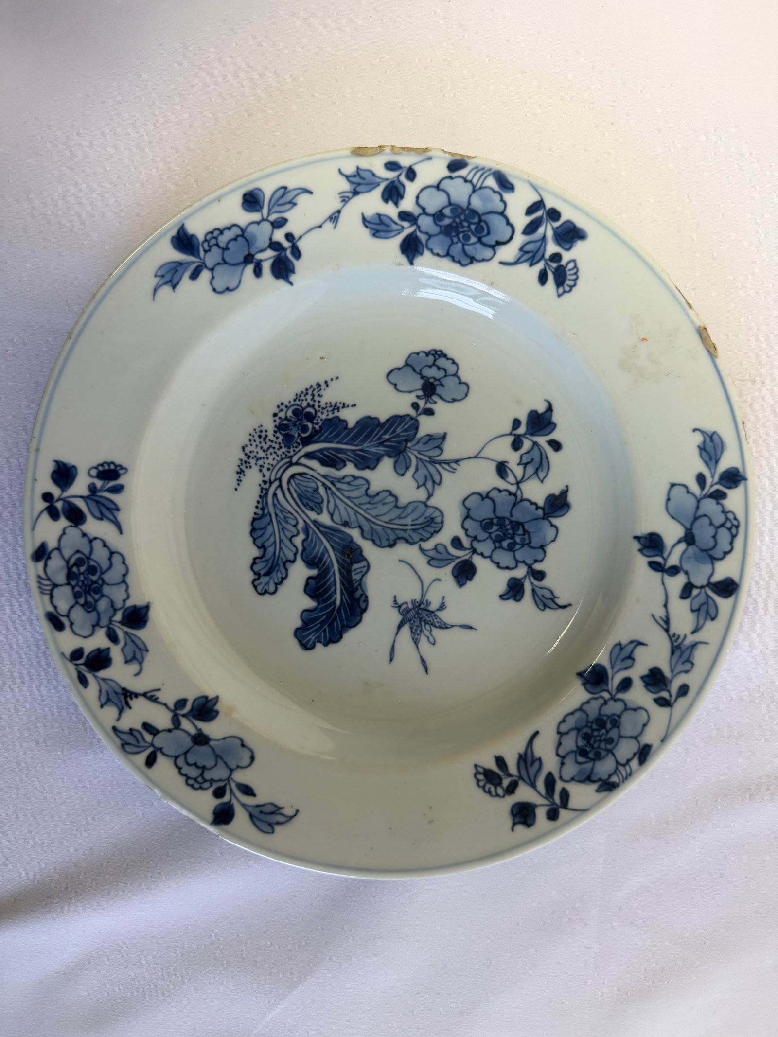 Chinese export blue and white porcelain China plate (1 of 6)
