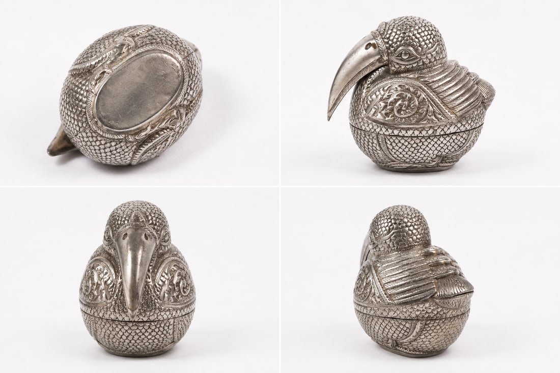 Bird Trinket Box: Size: 5.5 inch. Provenance: From West Media PA collector. Preview Day: Preview open On Sep 5th Sat 10AM-4 PM, welcome. We can offer Affordable, Reliable packing and shipping to all over the world for 