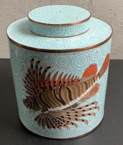 Fabienne Jouvin 10" Cloisonne Jar (1 of 4)