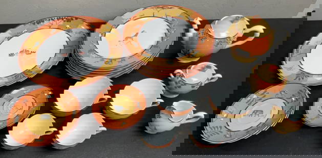 Hermes "Africa" Orange 21pc Set: Buyer Premium 10% BP MFG Hermes "Africa" Orange 21pc Set Located in: Chattanooga, TN A rare and discontinued 21 piece set of Hermes porcelain dinnerware in the 'Africa' orange pattern. Includes the fo
