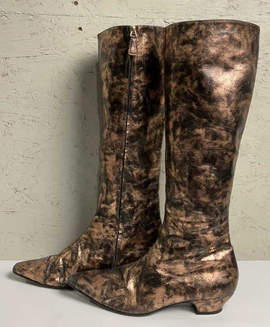 Chanel Interlocking CC Logo Riding Boots (1 of 9)
