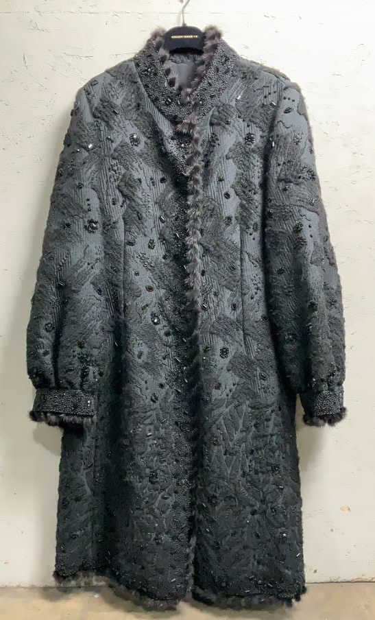 Designer Women's Fur Trim Coat (1 of 4)