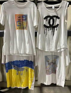 (4) Gucci, Chanel T-Shirts: Buyer Premium 10% BP MFG Gucci, Chanel T-Shirts Located in: Chattanooga, TN Assorted Brands & Sizes *Sold As Is Where Is* 4576 F-6-B