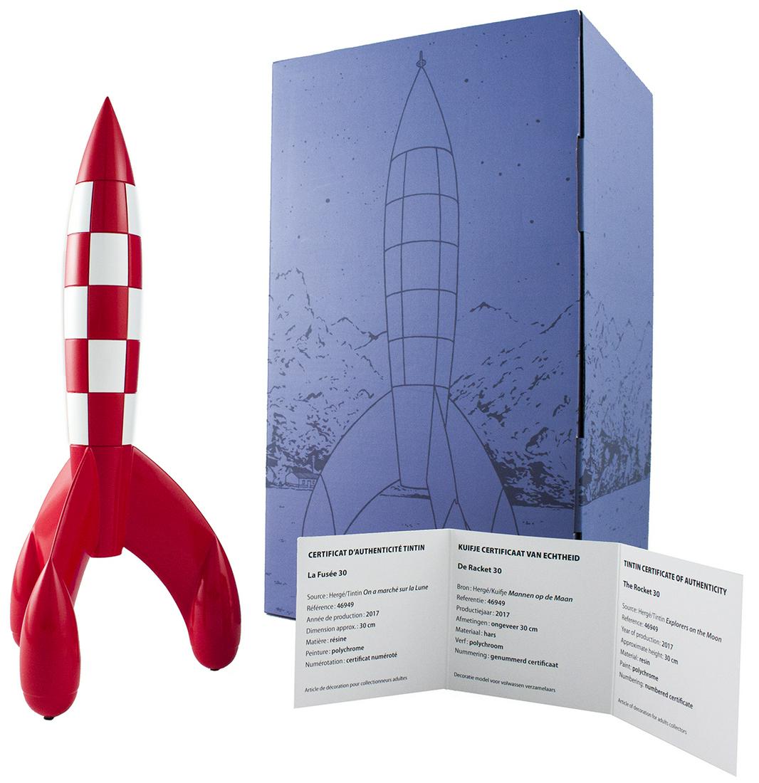The Rocket 30: "The Rocket 30" by Herge, 2017 Unsigned . Paper size is 11.75 x 5 inches, with an image size of 11.75 x 5 inches. The is from an unknown edition size. and is not framed. The condition was rated A: Min