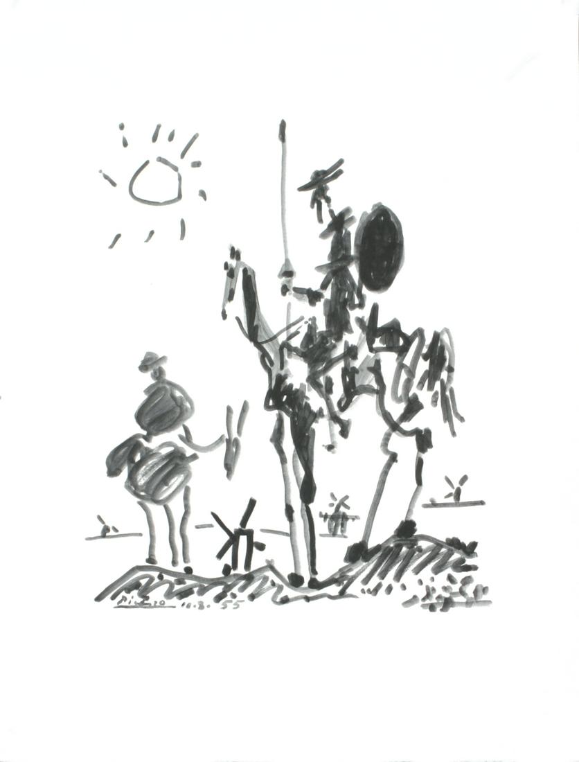 Pablo Picasso - Don Quixotte, 10-3-1955 - Lithograph (1 of 1)