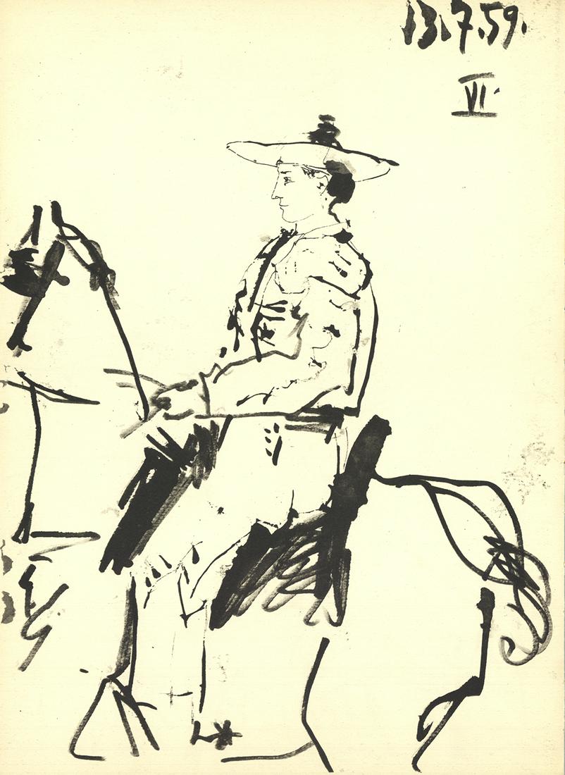 Pablo Picasso - Man on a Horse - 1959 Lithograph 14.5" (1 of 1)