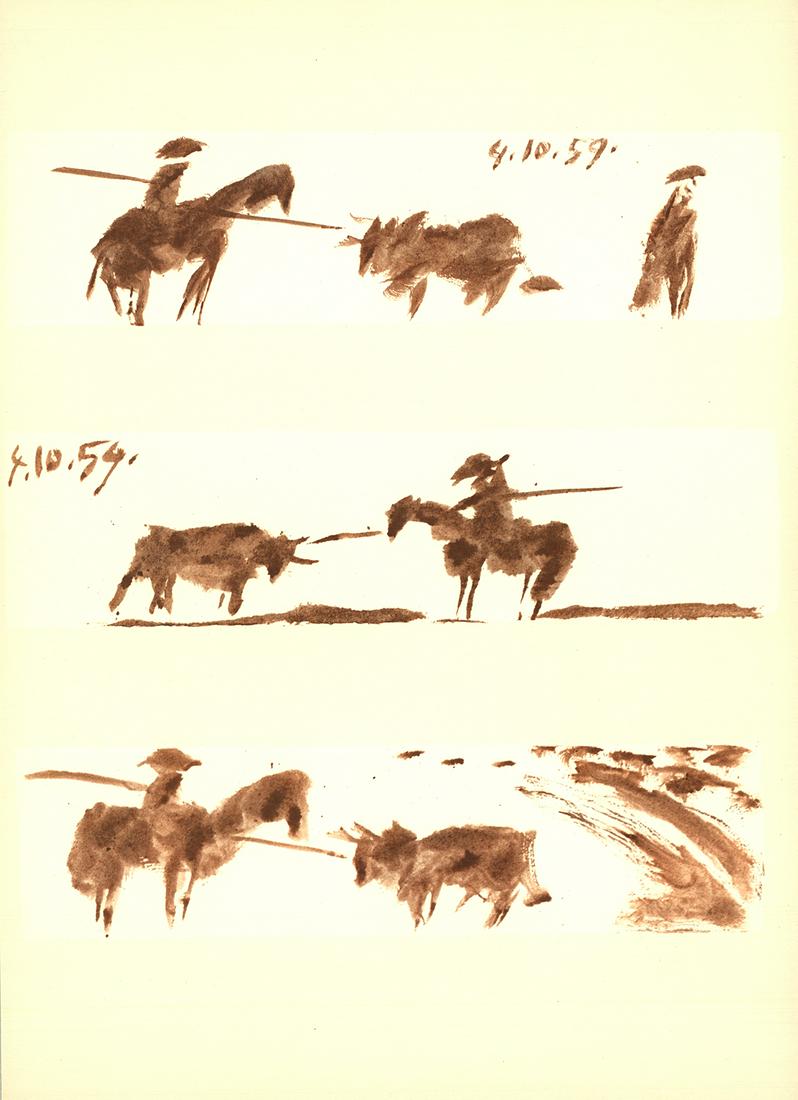 Pablo Picasso - Man on Horse vs Bull (1) - 1959 (1 of 1)