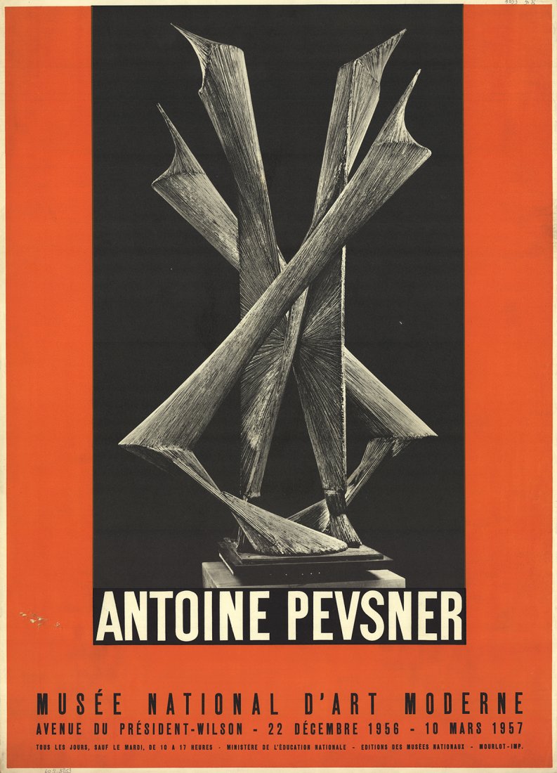 Antoine Pevsner - Musee National D: "Musee National D'Art Moderne" by Antoine Pevsner, 1957 Unsigned Lithograph. Paper size is 29 x 20.75 inches, with an image size of 24 x 14 inches. The Lithograph is from an unknown edition size. and