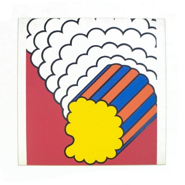 Krushenick White Smoke Red Sky Serigraph: Reference #: ULGH1486 Artist Last Name: Krushenick Artist First Name: Nicholas Title: White Smoke Red Sky Medium: Serigraph Paper Height: 19 inches Paper Size Width: 19 inches Image Height: 14.75 inch