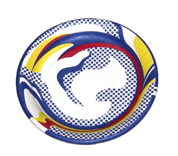 1969 Lichtenstein Paper Plate Sculpture: Reference #: ULMI1599 Artist Last Name: Lichtenstein Artist First Name: Roy Title: Paper Plate Medium: Sculpture Paper Height: 10 inches Paper Size Width: 10 inches Image Height: 10 inches Image Width
