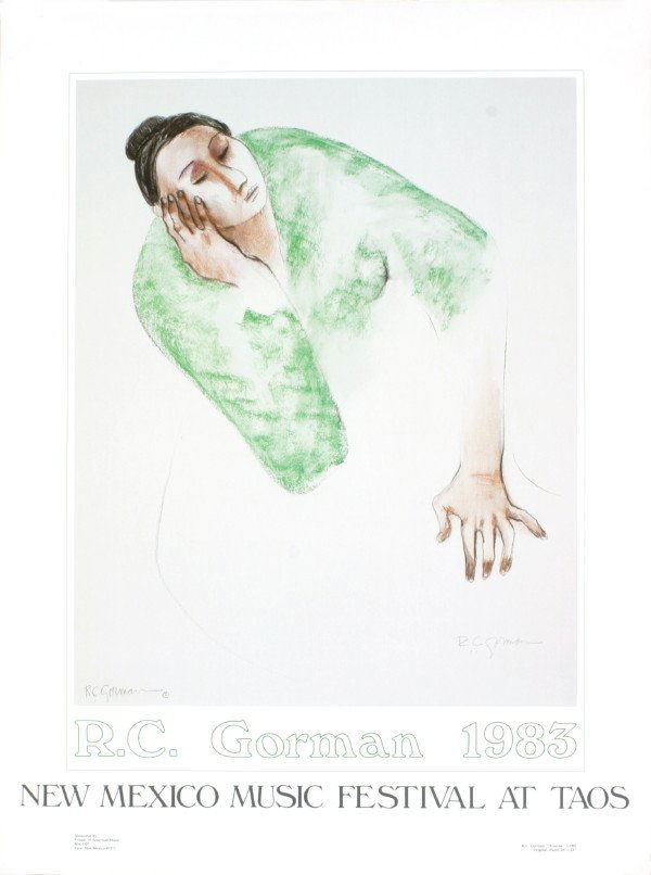 Signed 1983 Gorman Music Festival Poster: Reference #: ULXX1242-B Artist Last Name: Gorman Artist First Name: RC Title: New Mexico Music Festival Medium: Offset Lithograph Paper Height: 32 inches Paper Size Width: 24 inches Image Height: 25.5