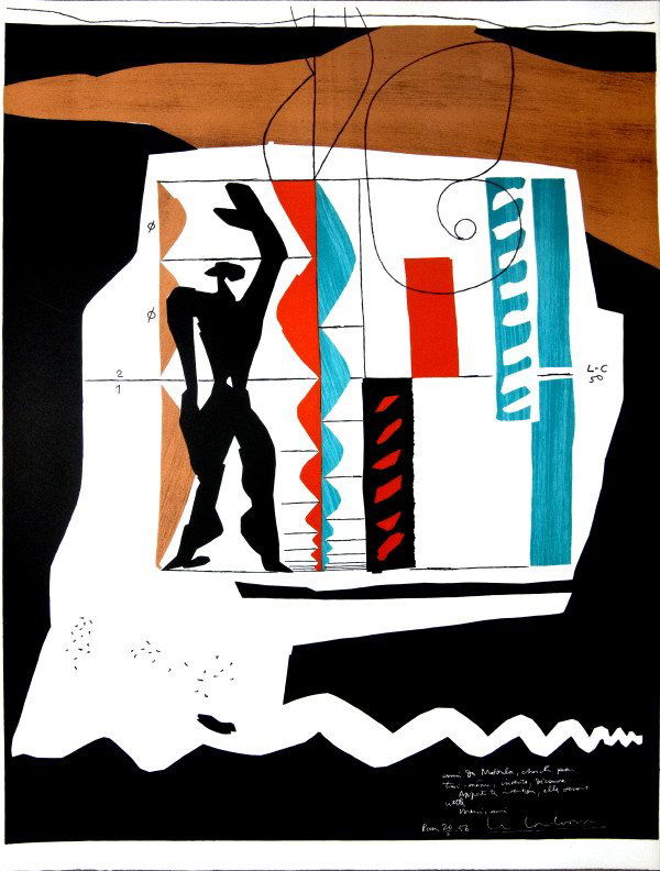 1963 Le Corbusier Modulor Mourlot Lithograph: Reference #: ULYY9906 Artist Last Name: Le Corbusier Artist First Name: Title: Modulor Medium: Lithograph Paper Height: 28.75 inches Paper Size Width: 21.25 inches Image Height: 28 inches Image Width: