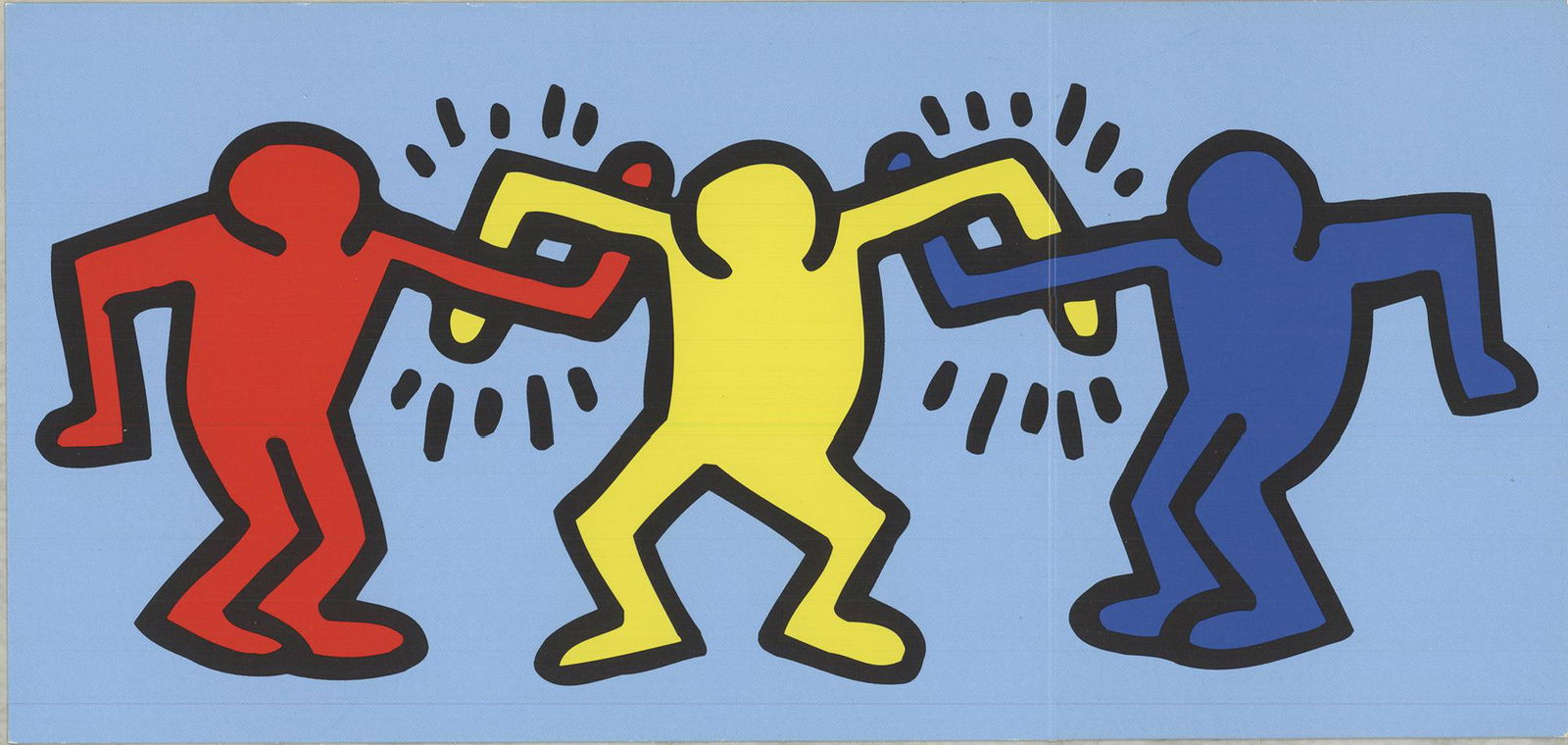 Keith Haring - Buddies - 1998 Offset Lithograph 4.75" x (1 of 2)