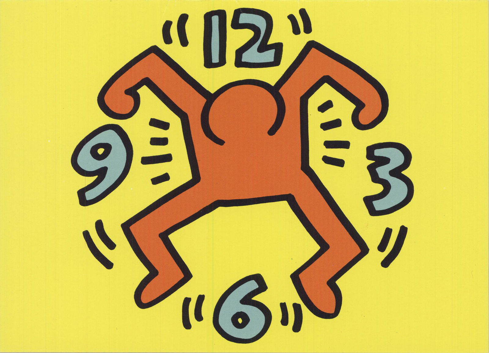 Keith haring - Clock Man - 1991 Offset Lithograph 4.75" (1 of 1)