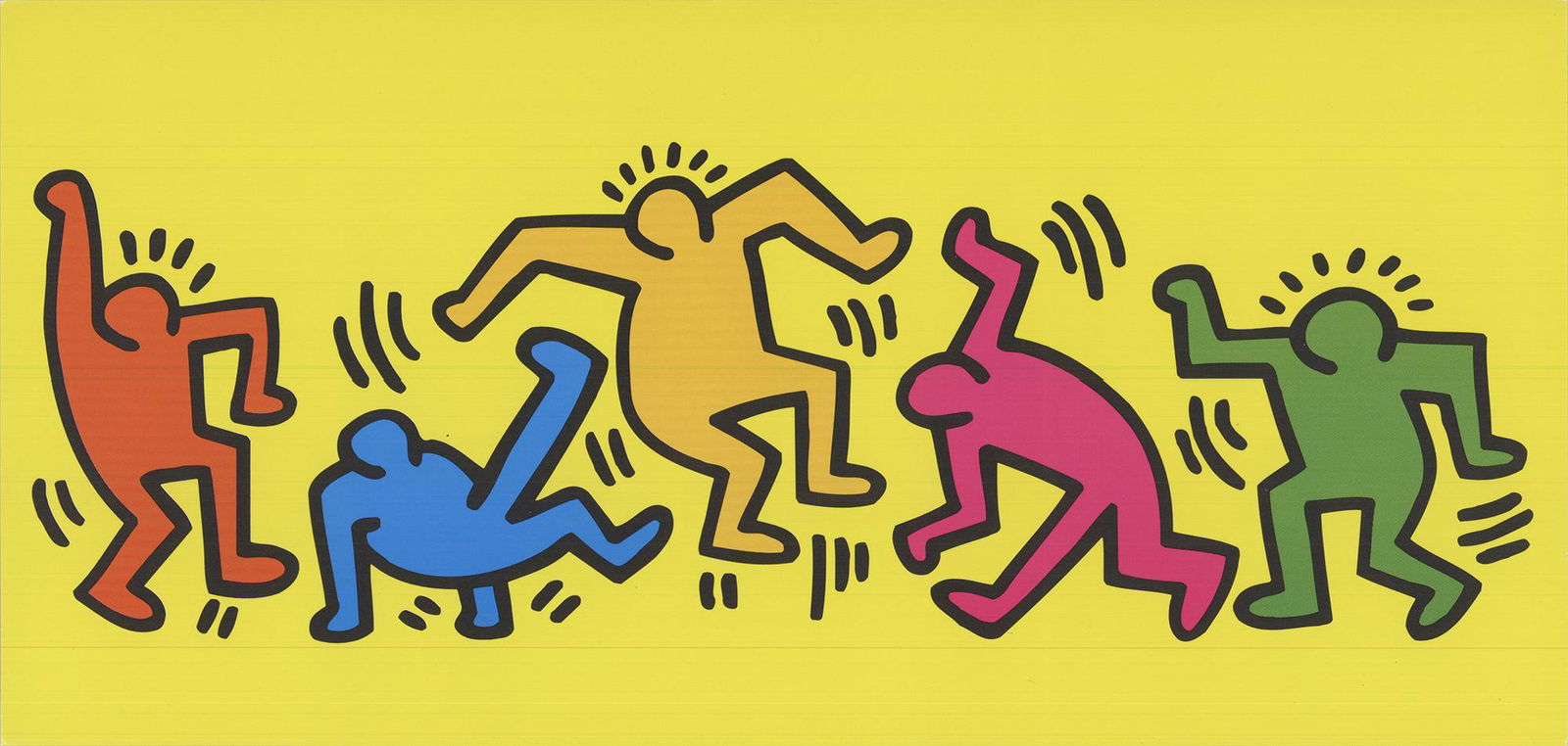 Keith Haring - Dance II - 1998 Offset Lithograph 4.75" (1 of 2)