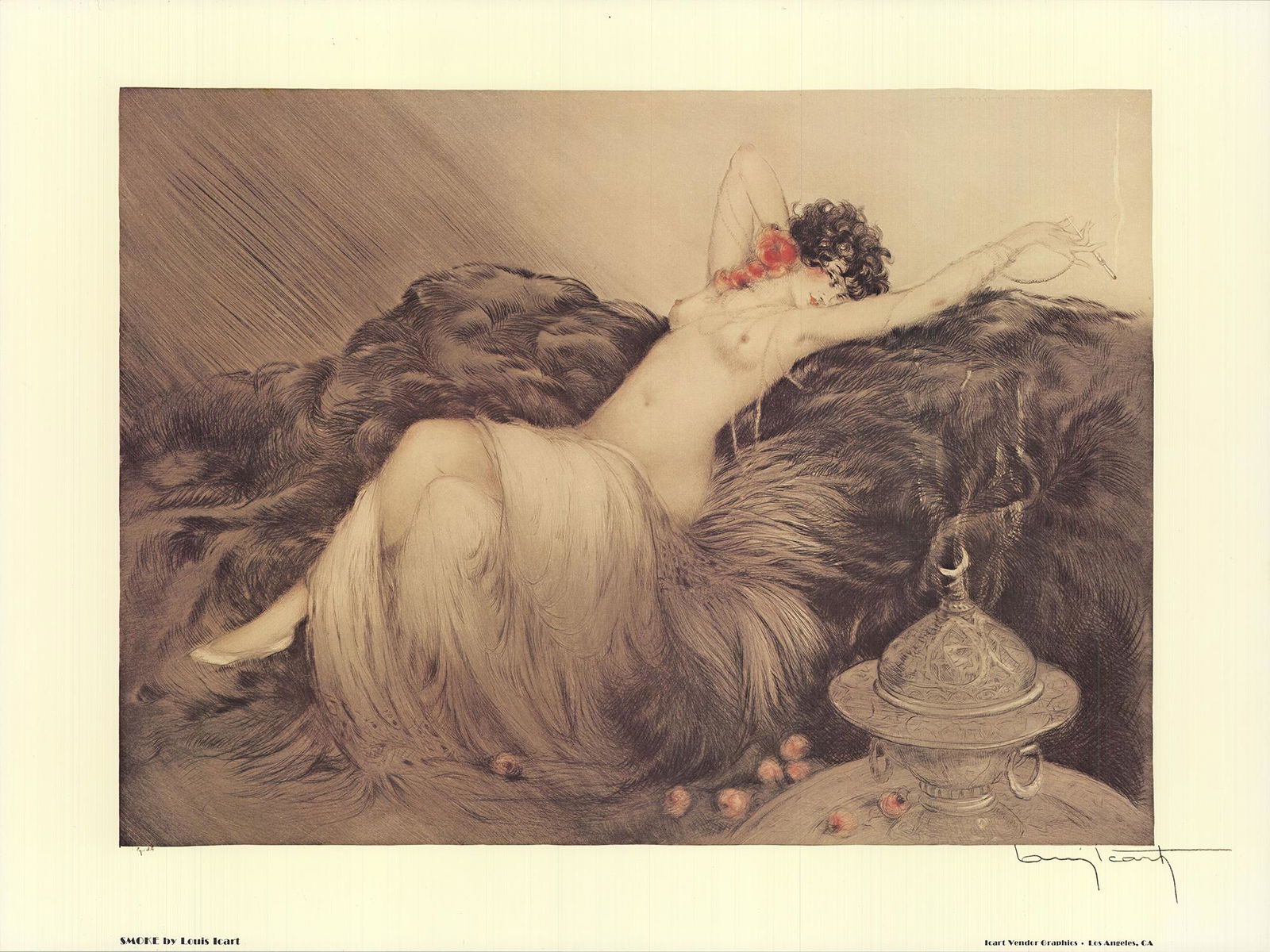 Louis icart - Smoke - Offset Lithograph 18" x 24.25" (1 of 1)
