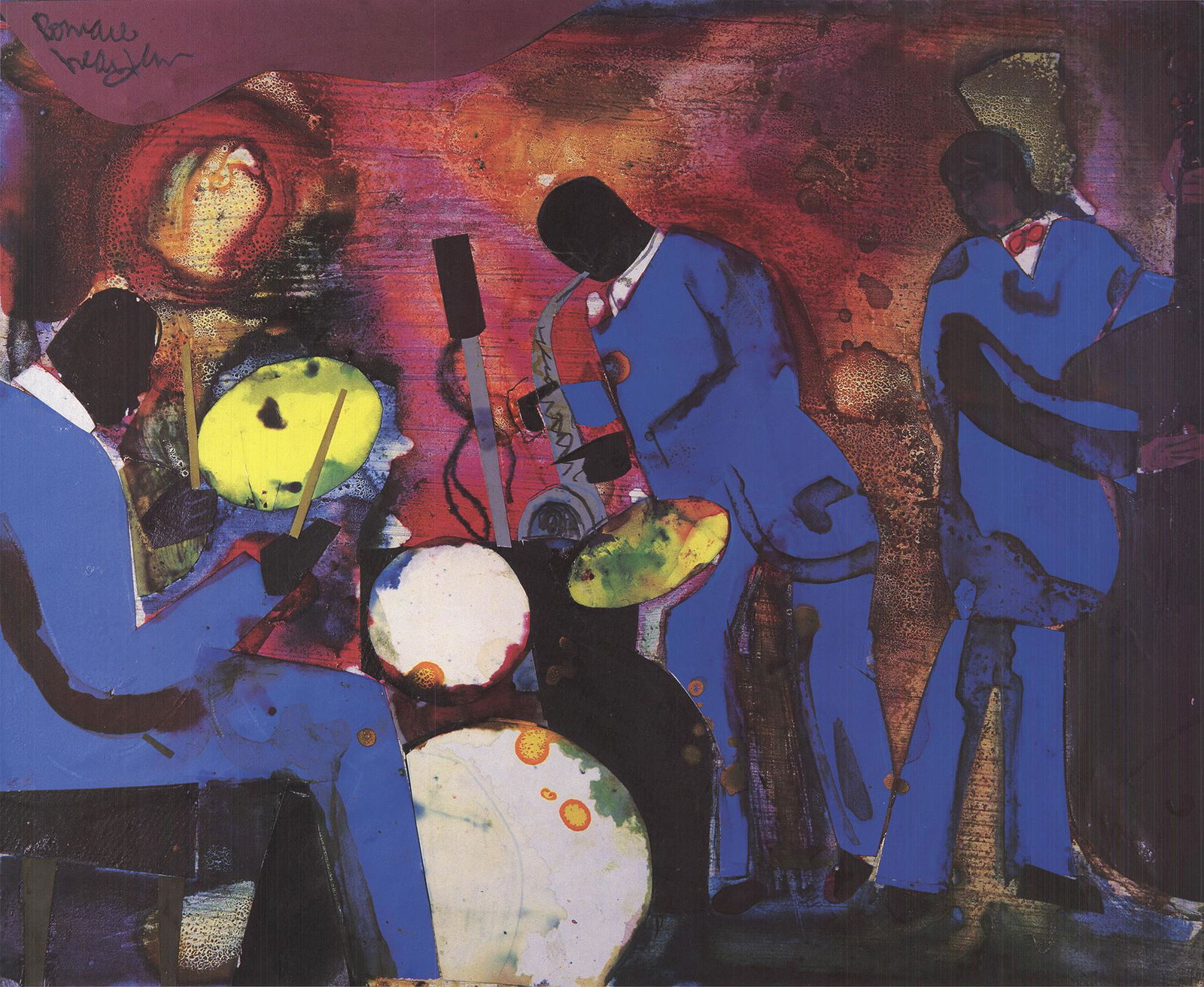 Romare Bearden - Jazz Band - Offset Lithograph 18" x (1 of 1)