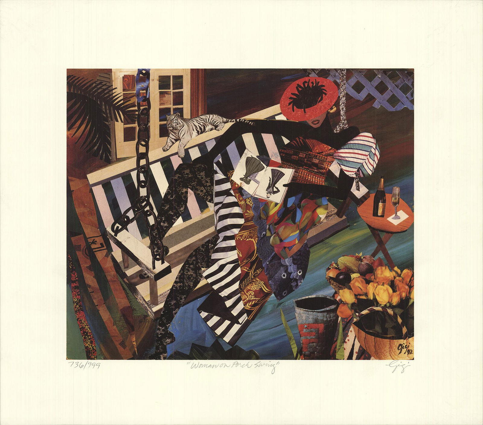 Gigi Boldon - Woman on Porch Swing - Offset Lithograph (1 of 1)