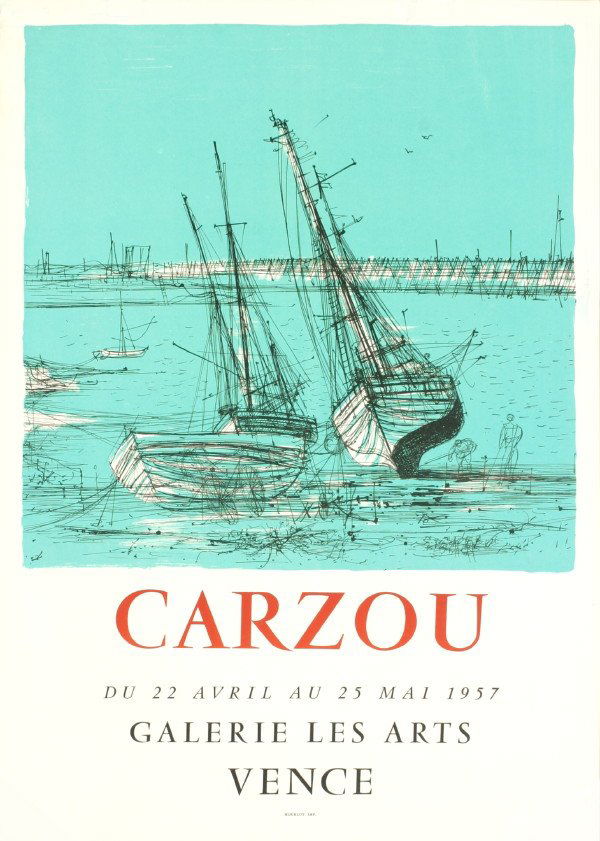 1957 Carzou Vence Mourlot Lithograph: Reference #: ULEF5051 Artist Name: Carzou, Jean Title: Vence Medium: Lithograph Edition Size: Unknown Year: 1957 Paper Height: 25.5 inches Paper Size Width: 18 inches Image Height: 16.5 inches Image W