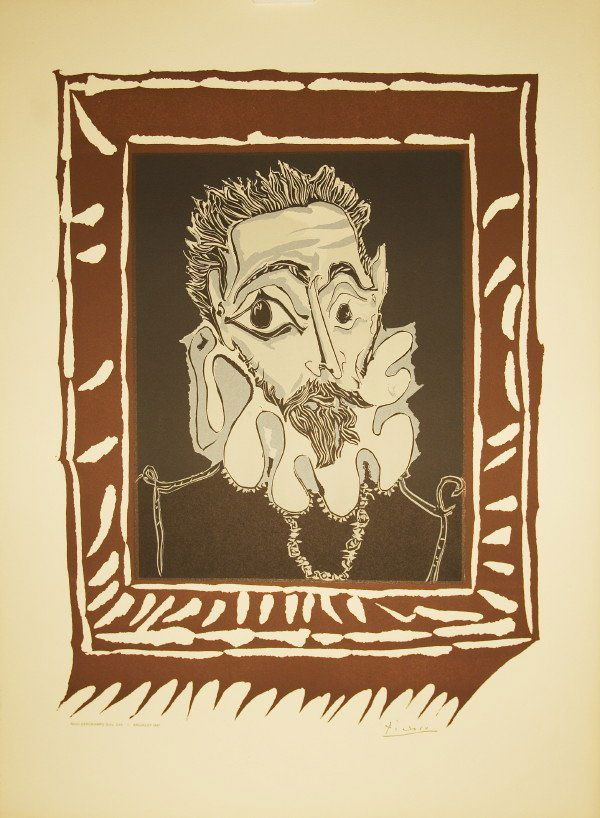 1964 Picasso L'Homme a la Fraise Lithograph: Reference #: ULXX6867 Artist Name: Picasso, Pablo Title: L'Homme a la Fraise Medium: Lithograph Edition Size: 100 Year: 1964 Paper Height: 27 inches Paper Size Width: 20 inches Image Height: 22 inches