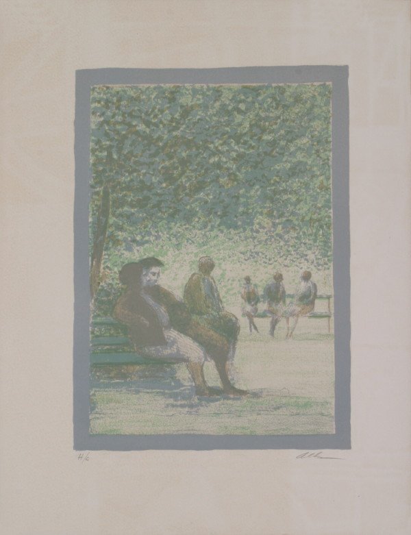 Signed 1970 Altman Le Jardin du Luxembourg: Reference #: ULXX7560-B Artist Name: Altman, Harold Title: Le Jardin du Luxembourg Medium: Lithograph Edition Size: HC Year: 1970 Paper Height: 13 inches Paper Size Width: 10 inches Image Height: 9.25