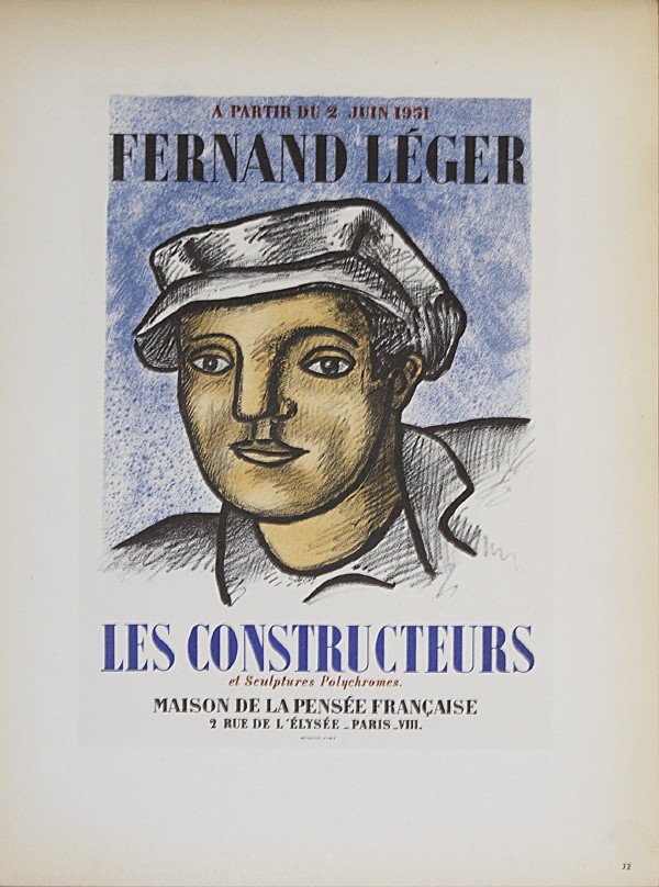 1959 Leger Les Constructeurs Mourlot Litho: Reference #: ULXX7672 Artist Name: Leger, Fernand Title: Les Constructeurs Medium: Lithograph Edition Size: unknown Year: 1959 Paper Height: 12.5 inches Paper Size Width: 9.25 inches Image Height: 9.2
