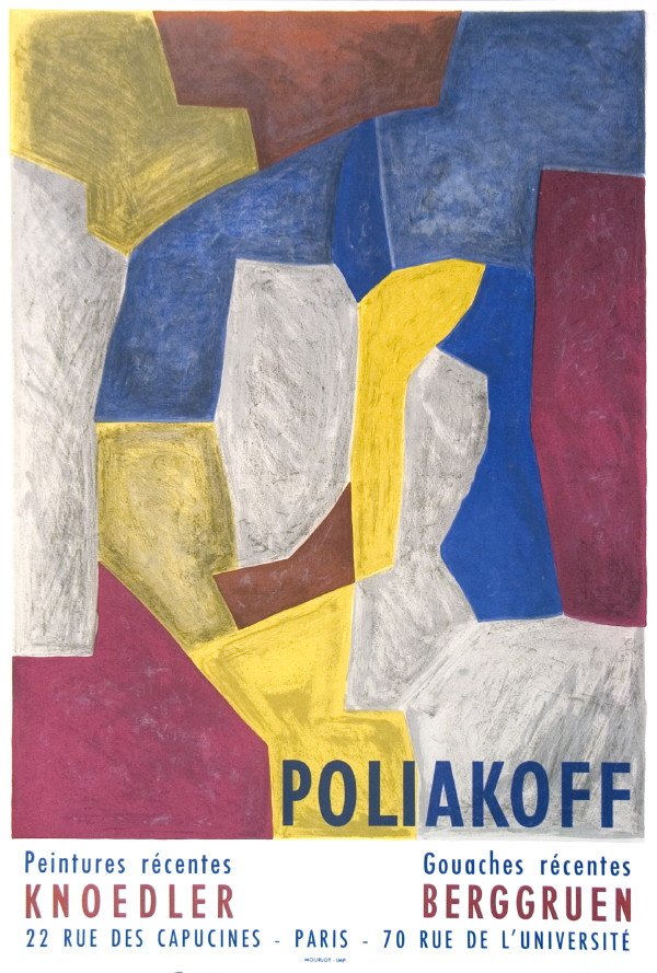 Poliakoff Peintures Recentes Mourlot Litho: Reference #: ULXX9817 Artist Name: Poliakoff, Serge Title: Peintures Recentes Medium: Lithograph Edition Size: 800 Year: Unknown Paper Height: 26.5 inches Paper Size Width: 18 inches Image Height: 22.