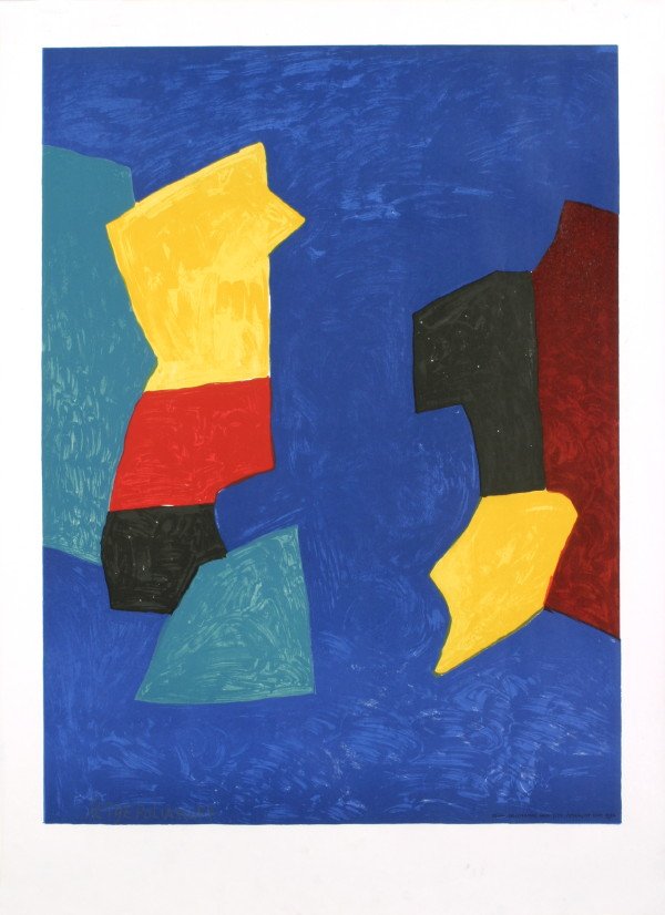 Poliakoff Untitled Mourlot Lithograph: Reference #: ULXX9861 Artist Name: Poliakoff, Serge Title: Untitled (avant la lettre) Medium: Lithograph Edition Size: Unknown Year: Unknown Paper Height: 39.5 inches Paper Size Width: 28.5 inches Ima