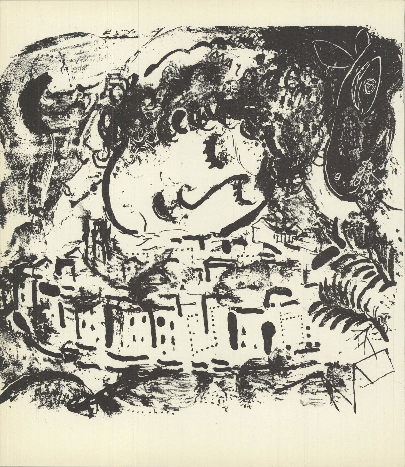 Marc Chagall - The Village - 1957 Lithograph 9" x 8" (1 of 1)