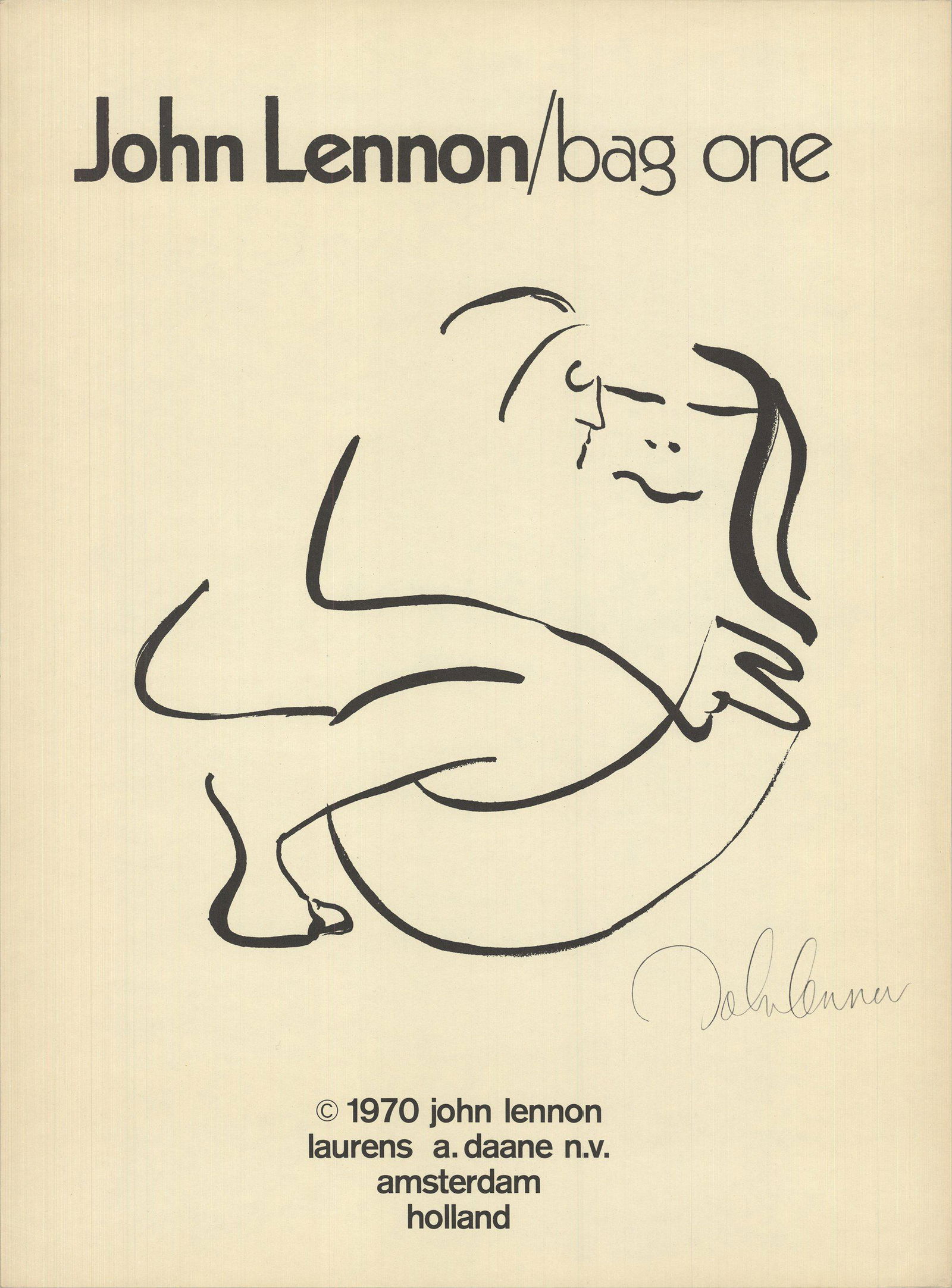 John Lennon - Bag one - 1970 Offset Lithograph 19.75" x (1 of 1)
