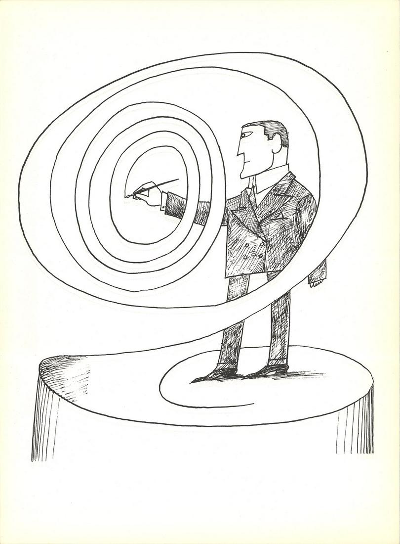 Saul Steinberg - Untitled - 1966 Lithograph 15" x 11" (1 of 1)