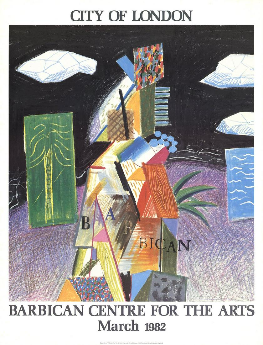 David Hockney - Detail From Cubistic Bar - 1982: "Detail From Cubistic Bar" by David Hockney, 1982 Unsigned Lithograph. Paper size is 37.5 x 28.5 inches, with an image size of 30 x 26.5 inches. The Lithograph is from an unknown edition size. and is 