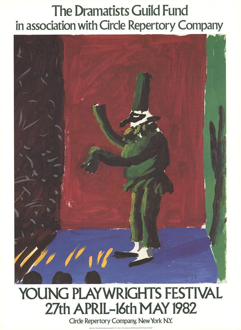 David Hockney - Detail from Pulcinella With Applause -: "Detail from Pulcinella With Applause" by David Hockney, 1982 Unsigned Lithograph. Paper size is 41 x 30.25 inches, with an image size of 31 x 26.5 inches. The Lithograph is from an edition size of 10