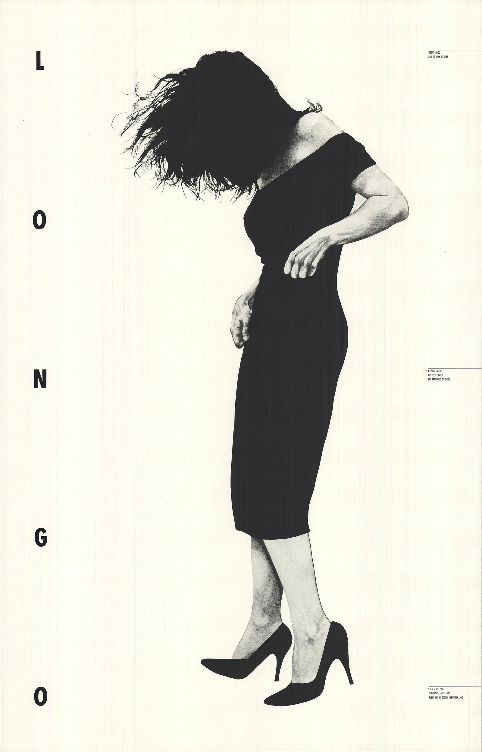 Robert Longo - Gretchen - 1985 Offset Lithograph 42" x: "Gretchen" by Robert Longo, 1985 Unsigned Offset Lithograph. Paper size is 42 x 27 inches, with an image size of 42 x 27 inches. The Offset Lithograph is from an unknown edition size. and is not frame