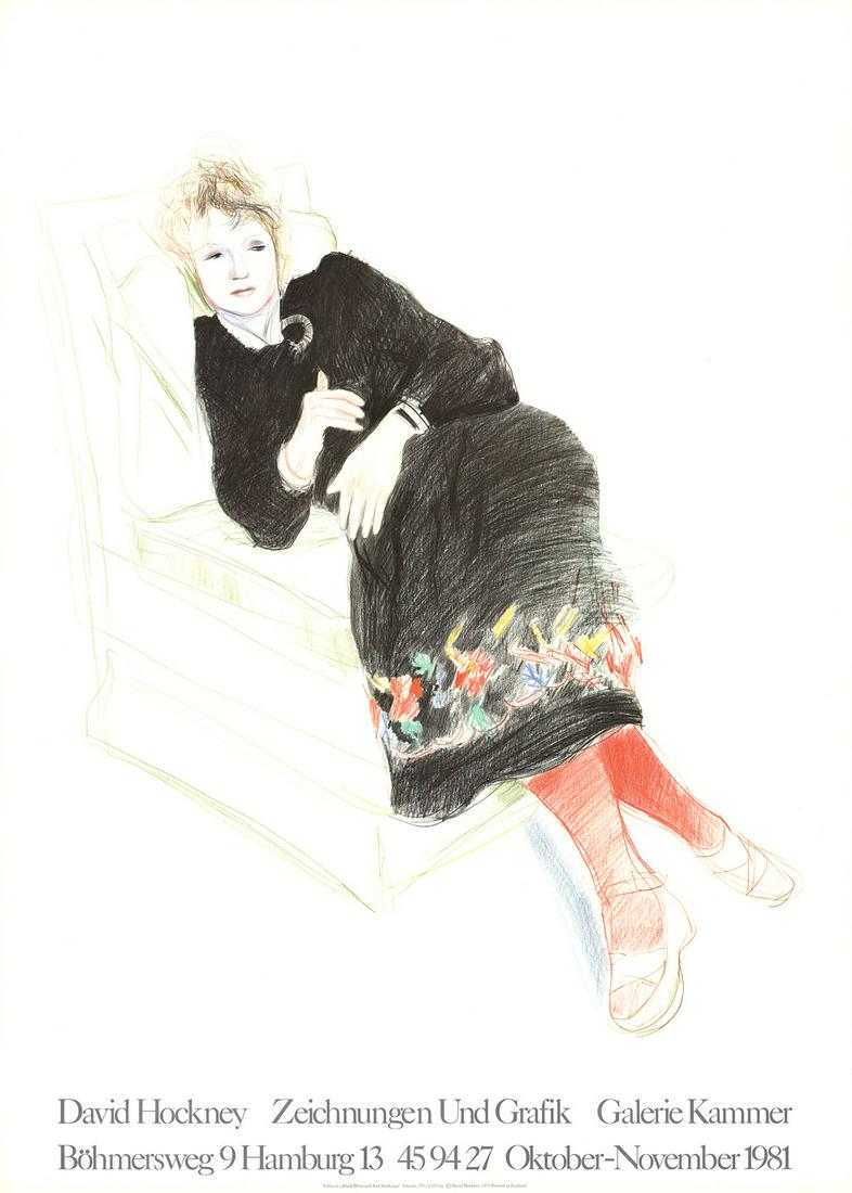 David Hockney - Portrait of Celia In A Black Dress With (1 of 1)