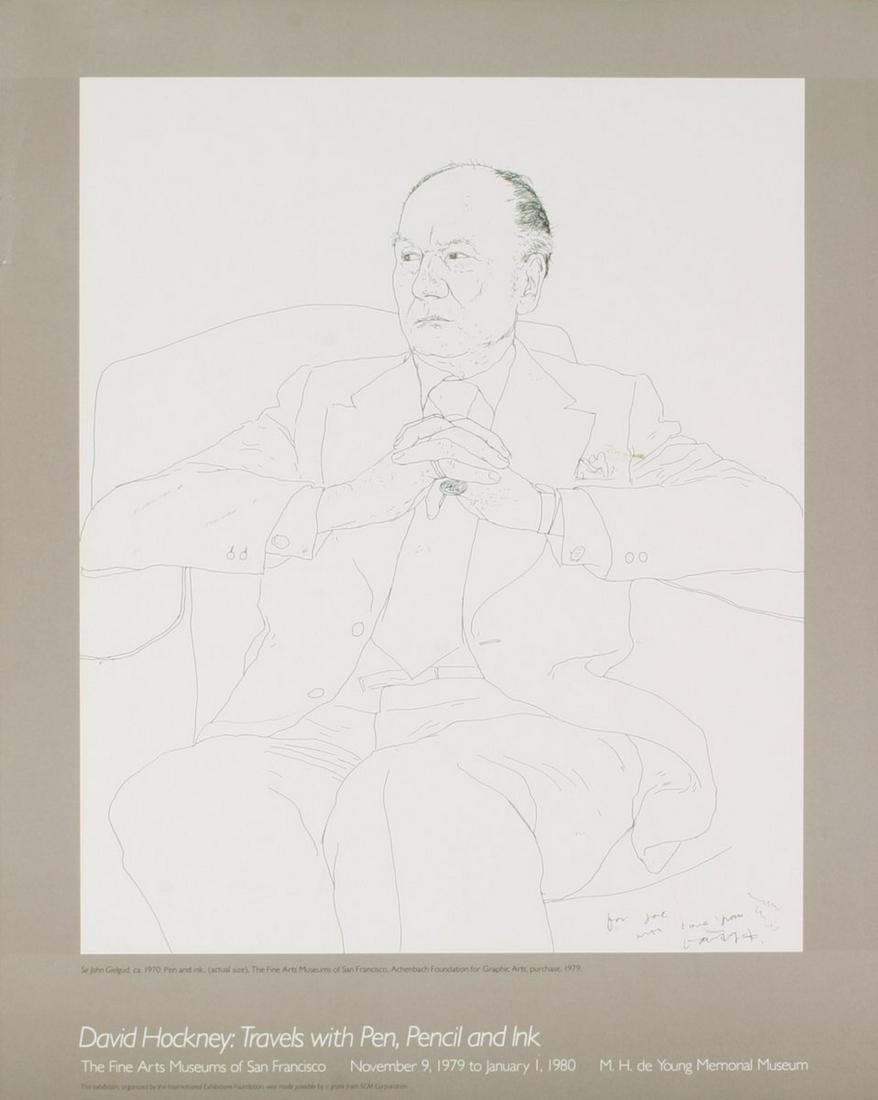 David Hockney - Portrait of Sir John Gielgud - (1 of 1)