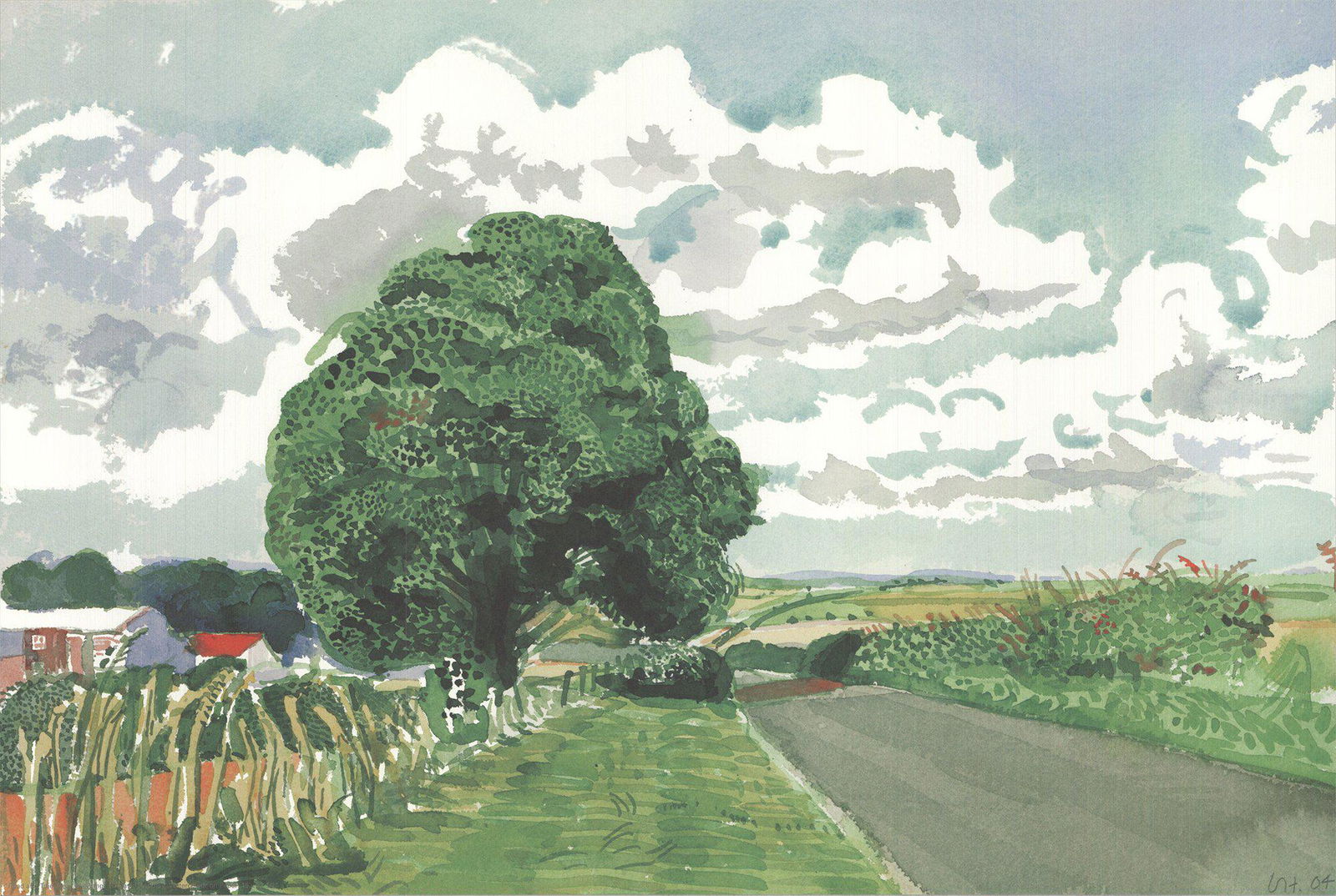 David Hockney - Road and Tree Near Wetwang - 2020 (1 of 1)