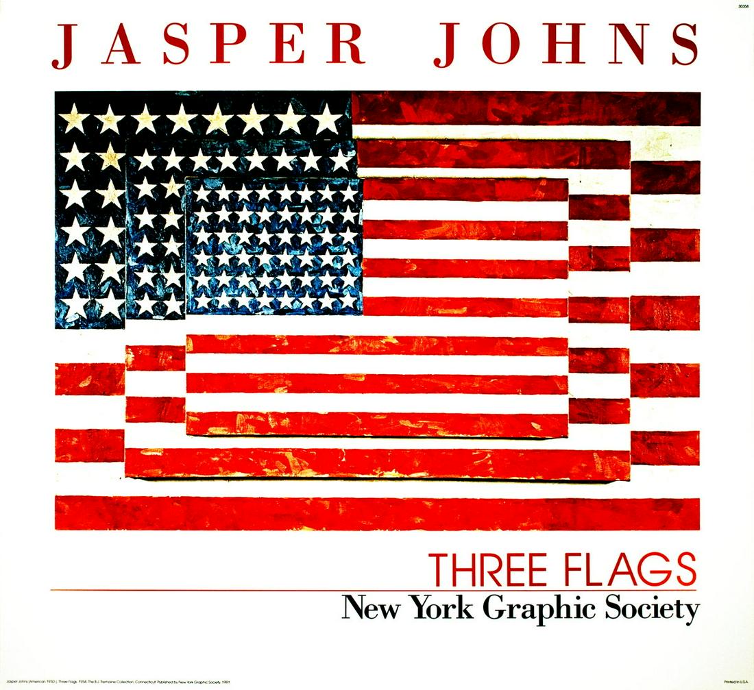 Jasper Johns - Three Flags - 1991 Offset Lithograph 26" (1 of 1)