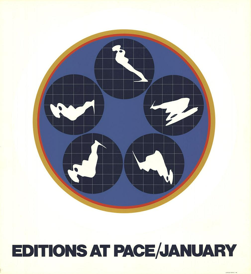 Ernest Trova - Editions At Pace - 1969 Serigraph 31.5": "Editions At Pace" by Ernest Trova, 1969 Unsigned Serigraph. Paper size is 31.5 x 29 inches, with an image size of 21 x 21 inches. The Serigraph is from an edition size of 2000 and is not framed. The